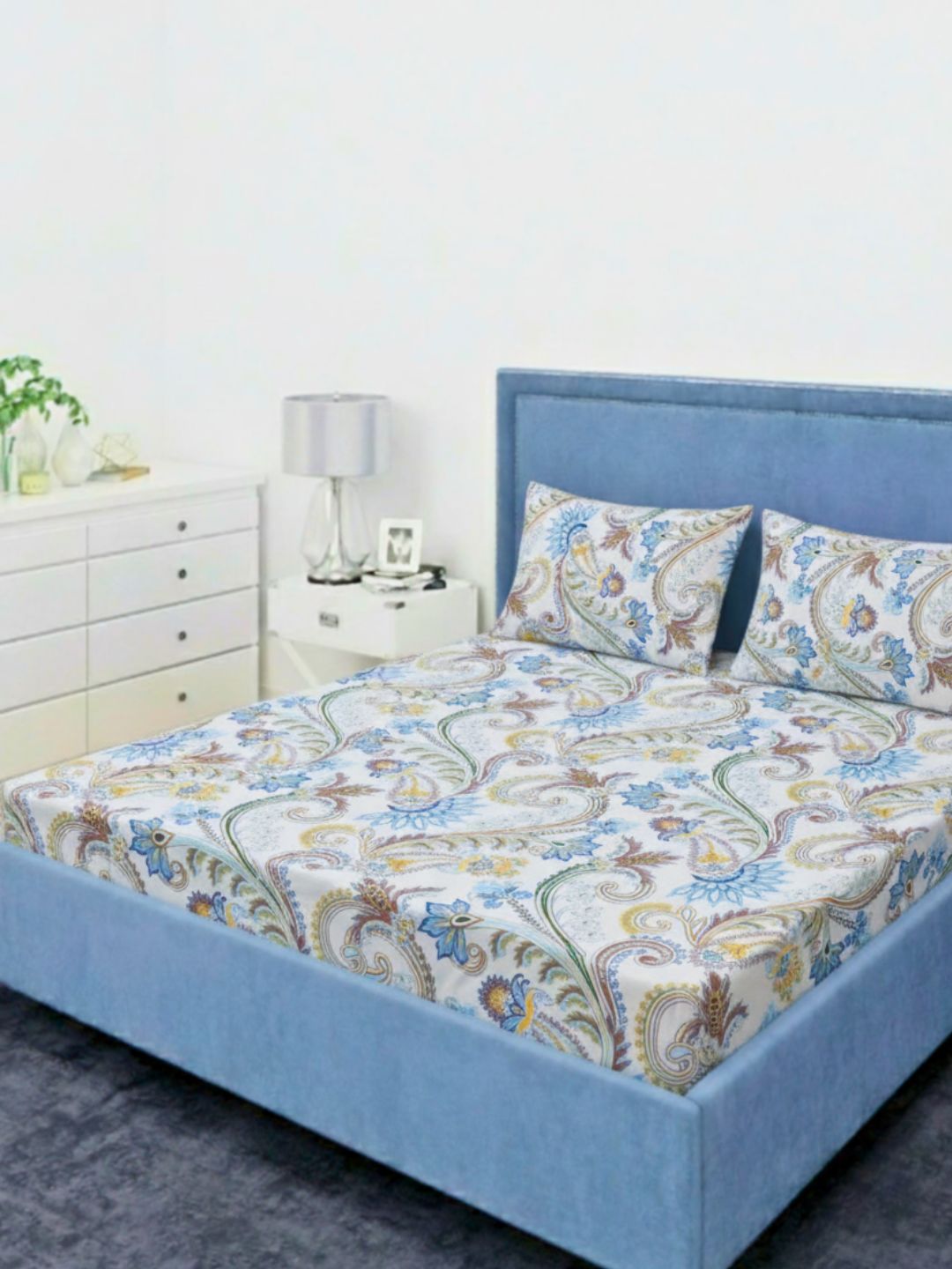 Premium hypoallergenic glace cotton digitally printed 3D Design/ Printed double bedsheet/ Kids Bedsheet/ Multicolor-1-Color